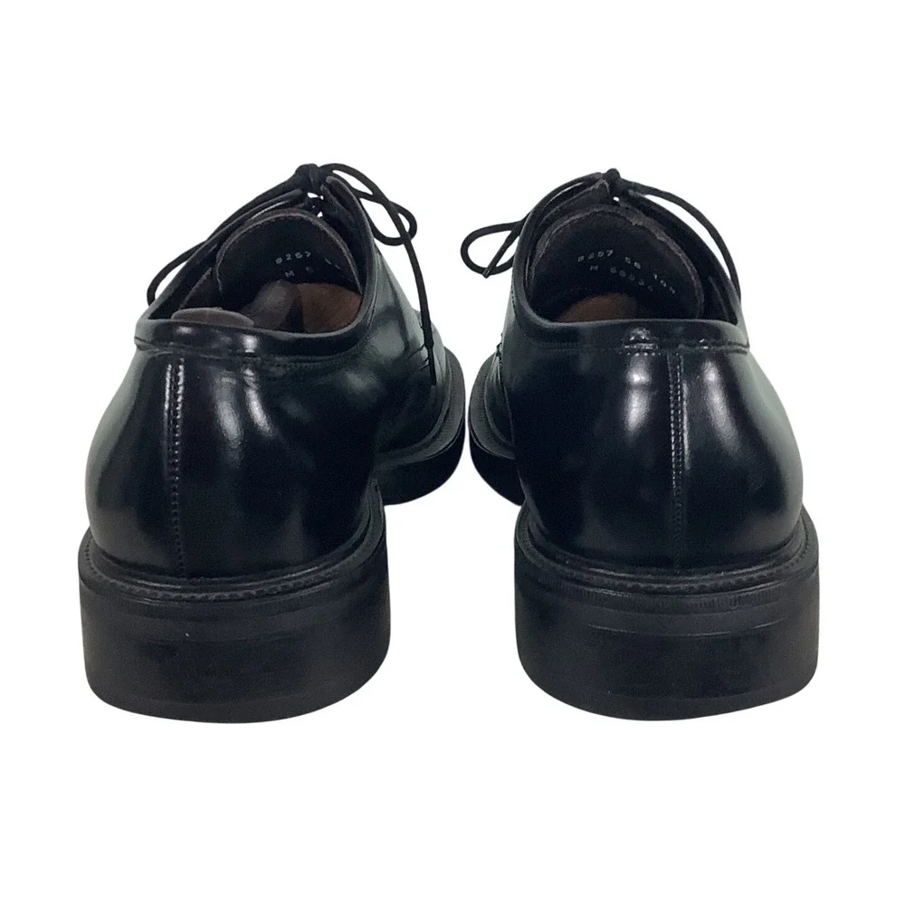 Kenneth Cole New York Mens 10.5M Black Leather Square Toe Derby Shoes Italy 8257